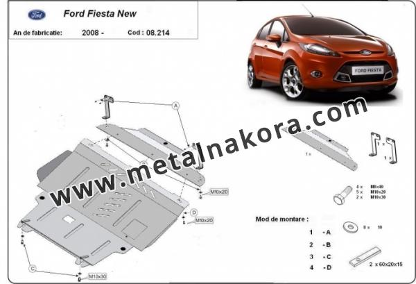 Предпазна кора за двигател, скоростна кутия, радиатор и предна броня Ford Fiesta 3