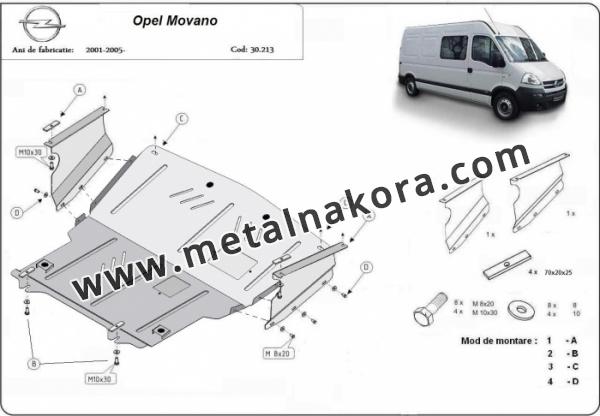 Предпазна кора за двигател, скоростна кутия, радиатор и предна броня Opel Movano 1