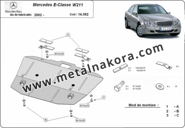 Предпазна кора за двигател и радиатор Mercedes E-Classe W211 3