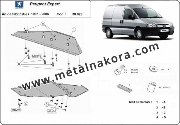 Предпазна кора за двигател, скоростна кутия, радиатор и предна броня Peugeot Expert 3