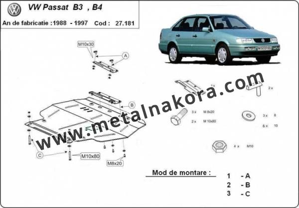 Предпазна кора за двигател и скоростна кутия Volkswagen Passat 3