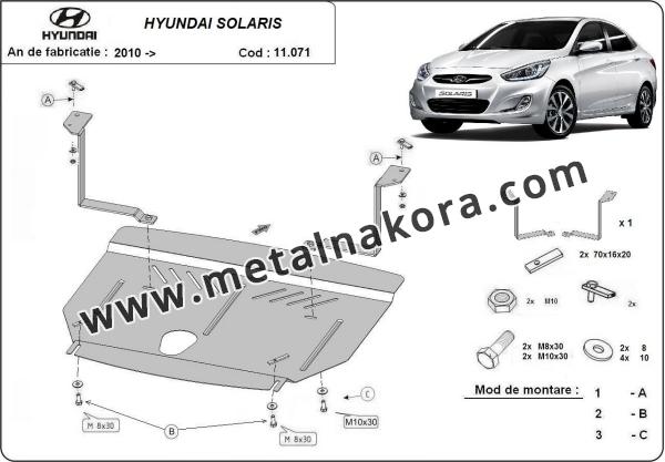 Предпазна кора за двигател и скоростна кутия Hyundai Solaris 3