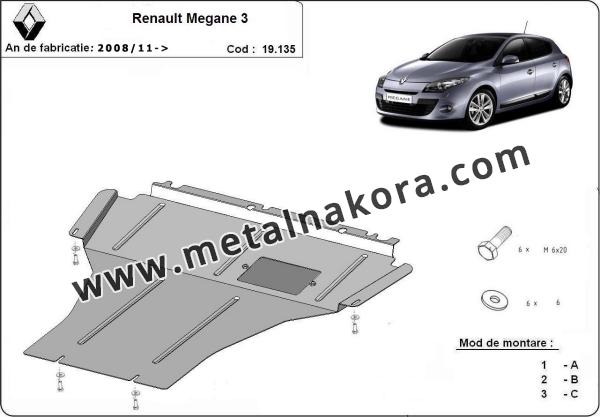 Предпазна кора за двигател и скоростна кутия Renault Megane III 3