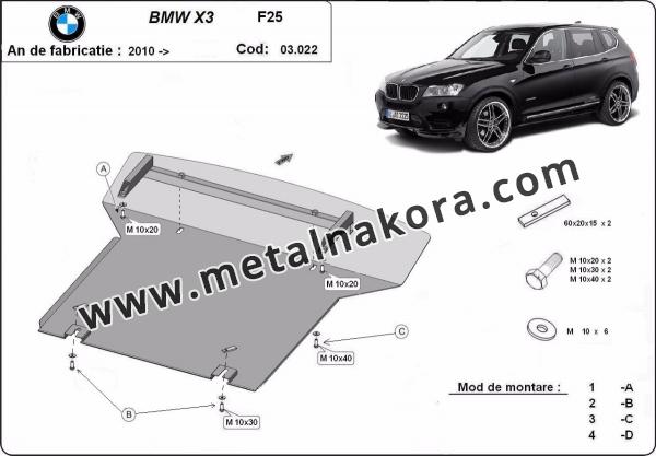 Предпазна кора за двигател, радиатор и предна броня BMW X3 - F25 3