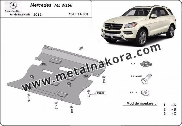 Предпазна кора за двигател и скоростна кутия Mercedes ML W166 3