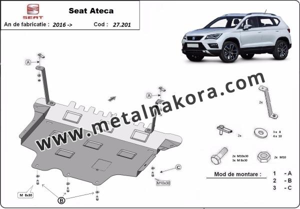 Предпазна кора за двигател, скоростна кутия, радиатор и предна броня Seat Ateca 3