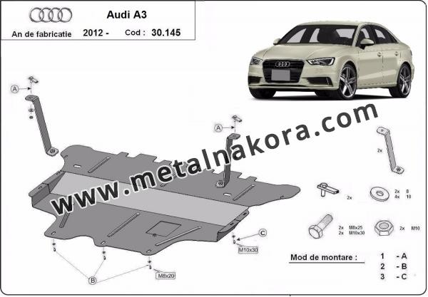 Предпазна кора за двигател, скоростна кутия и радиатор Audi A3 (8V) - ръчна скоростна кутия 3