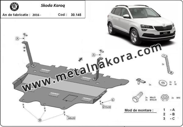 Предпазна кора за двигател, скоростна кутия, радиатор и предна броня Skoda Karoq - ръчна скоростна кутия 3