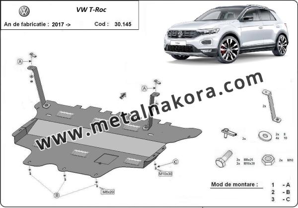 Метална предпазна кора за двигател Volkswagen T-Roc - ръчна скоростна кутия 3