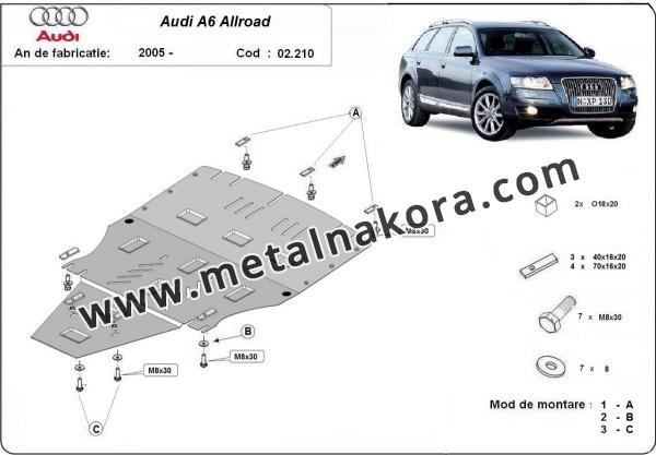 Предпазна кора за двигател, скоростна кутия, радиатор и предна броня Audi A6 Allroad II 3