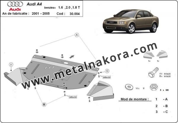 Предпазна кора за двигател, радиатор и предна броня Audi A4 B6 3