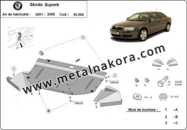 Предпазна кора за двигател, радиатор и предна броня Skoda Superb 3