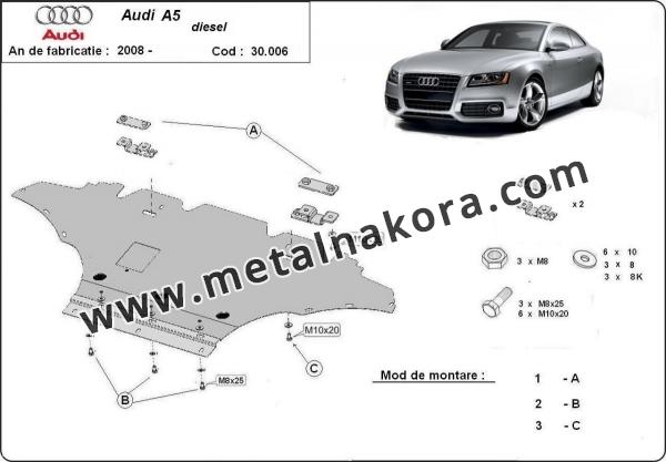 Предпазна кора за двигател, радиатор и предна броня Audi A5 - дизел 3