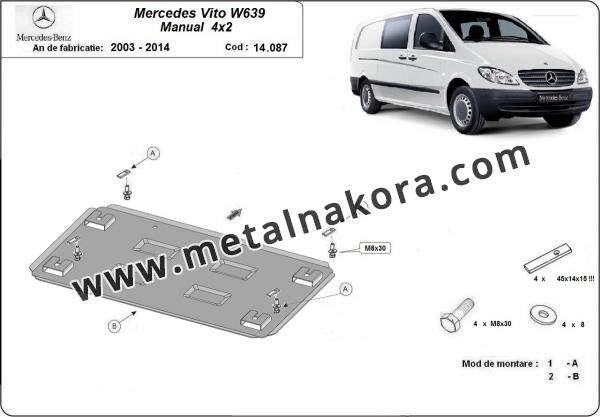 Предпазна кора за двигател, скоростна кутия, радиатор и предна броня  Mercedes Vito W639 - 2.2 D 4x2 3