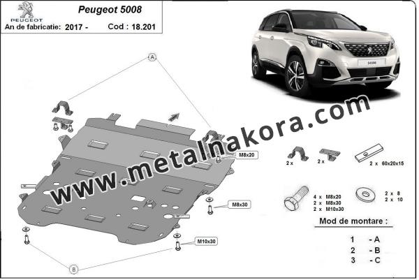 Предпазна кора за двигател и скоростна кутия Peugeot 5008 3