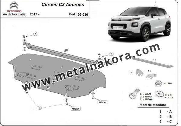 Предпазна кора за двигател, скоростна кутия и радиатор Citroen C3 Aircross 3