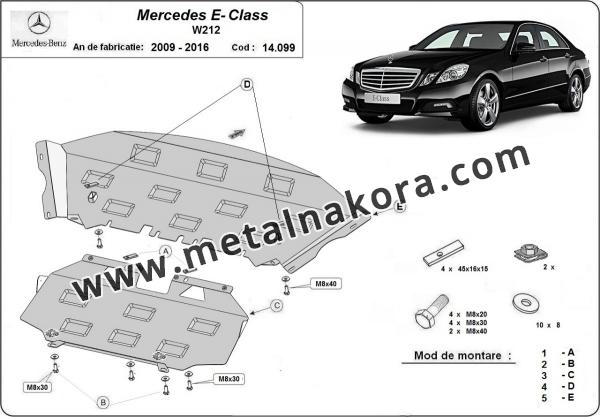 Предпазна кора за двигател и радиатор Mercedes E-Classe W212 3