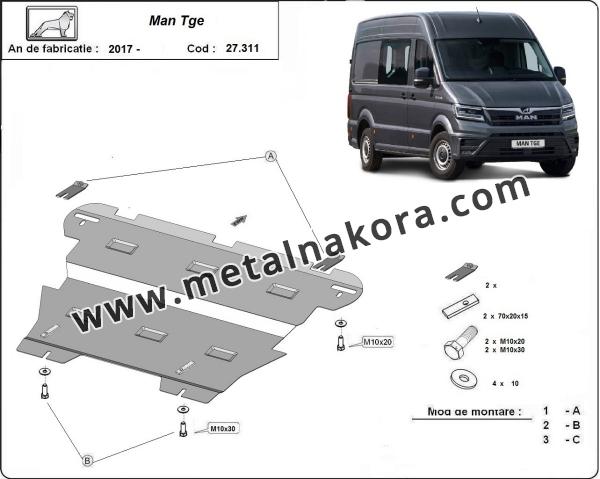 Метална предпазна кора за двигател MAN Tge 3
