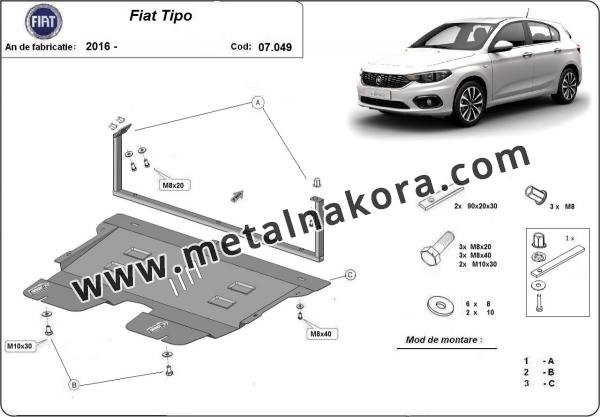 Предпазна кора за двигател и скоростна кутия Fiat Tipo 3