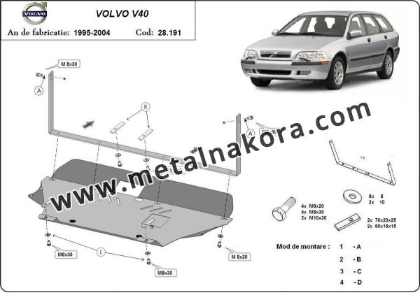 Предпазна кора за двигател и скоростна кутия Volvo V40 3