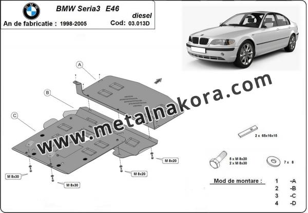 Предпазна кора за двигател и предна броня BMW Seria 3 E46 - Diesel 3