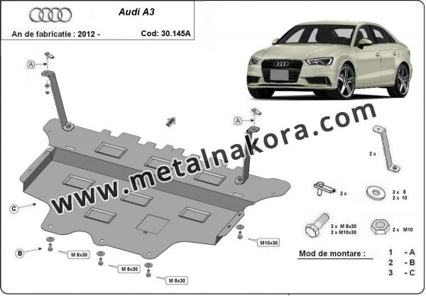 Предпазна кора за двигател, скоростна кутия и радиатор Audi A3 (8V) - автоматична скоростна кутия 3