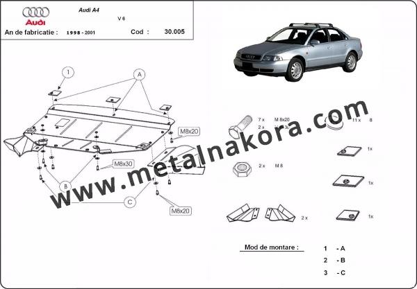 Предпазна кора за двигател, радиатор и предна броня Audi A4 B5 3