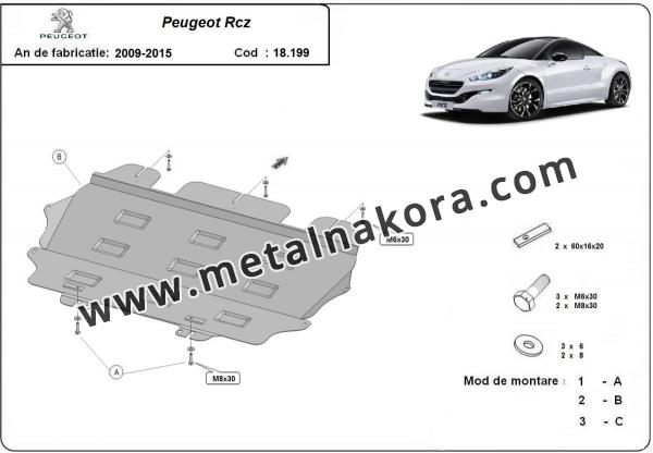 Предпазна кора за двигател, скоростна кутия и радиатор Peugeot RCZ 3