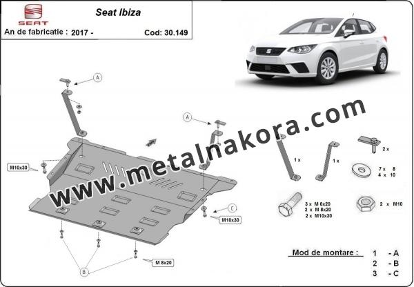 Предпазна кора за двигател, скоростна кутия, радиатор и предна броня Seat Ibiza 3