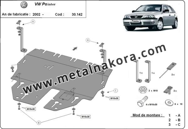 Предпазна кора за двигател, скоростна кутия, радиатор и предна броня Volkswagen Pointer 3