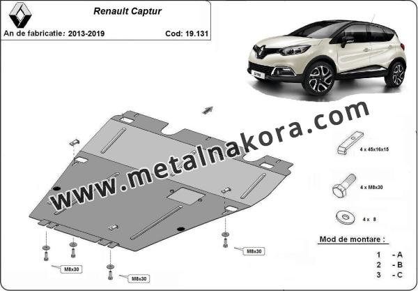 Предпазна кора за двигател и скоростна кутия Renault Captur 3