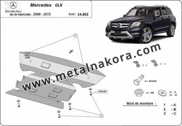 Предпазна кора за двигател, скоростна кутия, радиатор и предна броня Mercedes GLK X204 3