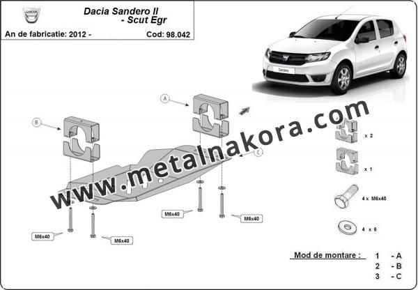 Щит система Stop&GO, EGR Dacia Sandero 3