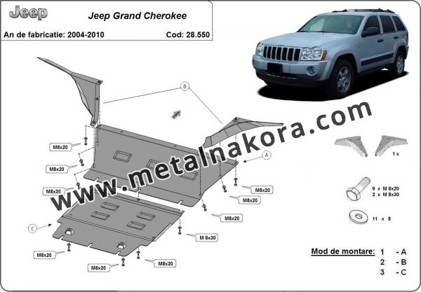  Предпазна кора за двигател, скоростна кутия, радиатор и предна броня Jeep Grand Cherokee 3