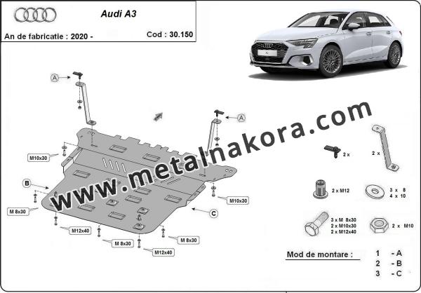 Предпазна кора за двигател, скоростна кутия, радиатор и предна броня Audi A3 3