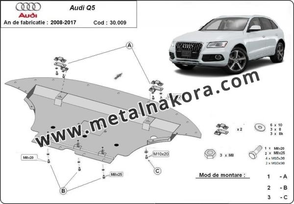 Предпазна кора за двигател, радиатор и предна броня Audi Q5 1