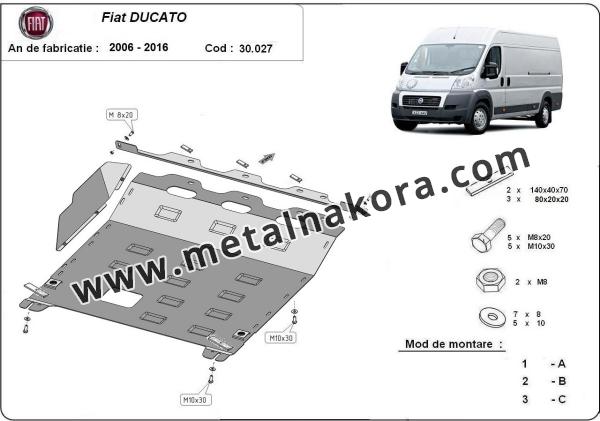 Предпазна кора за двигател, скоростна кутия и радиатор Fiat Ducato 3