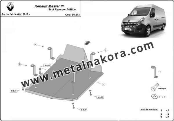 Резервоар за акумулатори AdBlue  Renault Master 3 - Модел 1 3