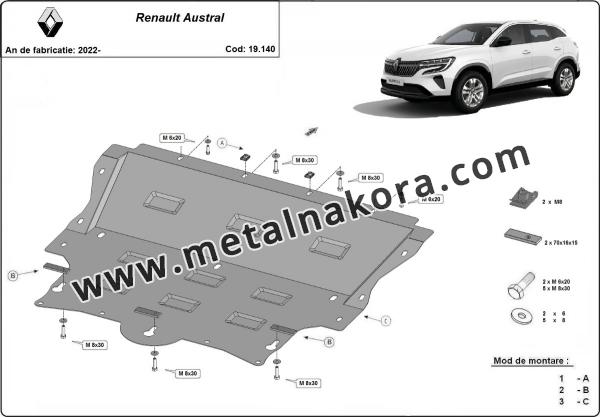 Предпазна кора за двигател, скоростна кутия и радиатор Renault Austral 3