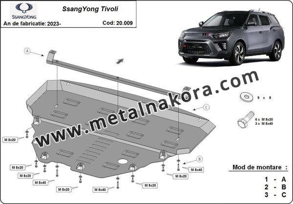 Предпазна кора за двигател, радиатор и предна броня SsangYong Tivoli 3